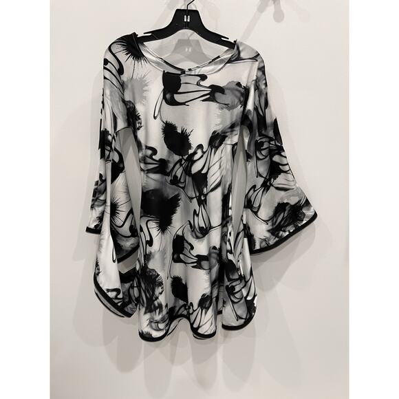 Sohung Designs Circle Cutout Zipper Trim Tunic Dress XS Black White Avant Garde - Picture 5 of 9